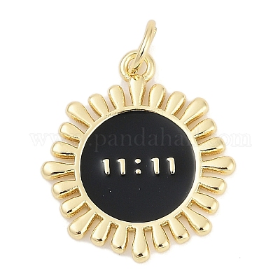 Солнце с подвесками из латунной эмали 11:11 KK-G522-38G-01-1