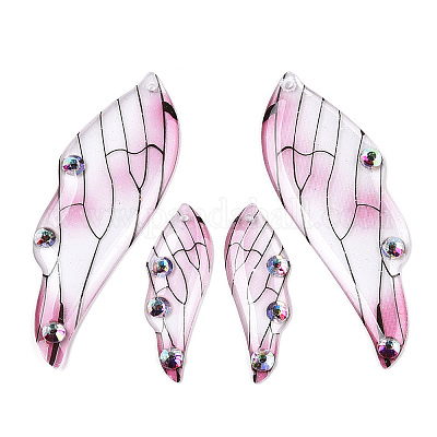 Большие подвески из прозрачной эпоксидной смолы со стразами RESI-TAC0021-97A-1