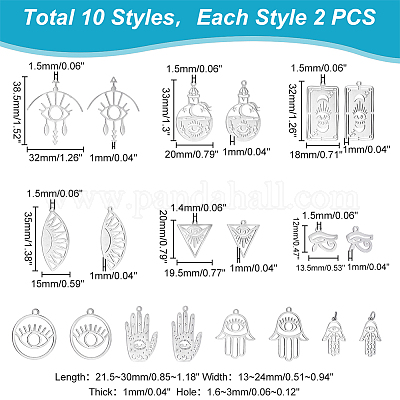 20 шт. 10 подвески из нержавеющей стали 201 STAS-DC0009-95-1