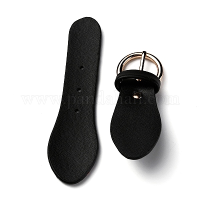 Черные пряжки из искусственной кожи FIND-WH0111-285KCG-1