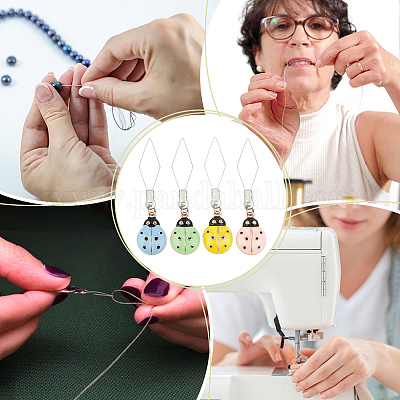 8 шт. 4-цветный нитяной нитевдеватель из нержавеющей стали 304 DIY-AB00055-1