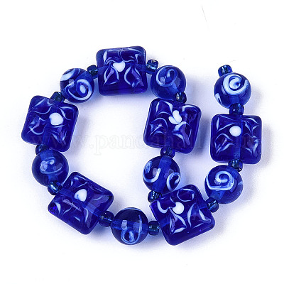 Бусы лэмпворк ручной работы LAMP-N028-06-1