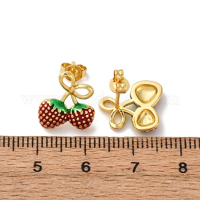 Серьги-гвоздики из латуни EJEW-D322-06G-01-1