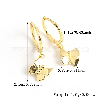 S925 серьги-кольца из стерлингового серебра в форме бабочки PC6505-1