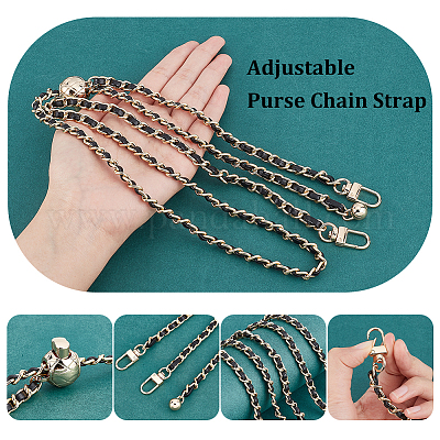 Плетеные ручки из искусственной кожи и железные цепные ручки для сумок AJEW-WH0312-97-1