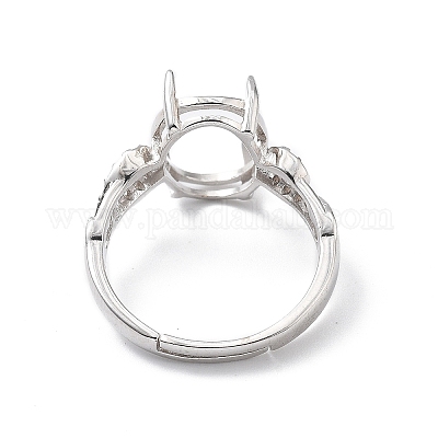 925 регулируемое кольцо из стерлингового серебра с родиевым покрытием и кубическим цирконием STER-C011-15P-1