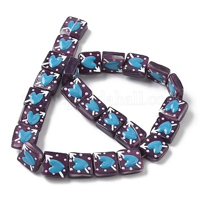 Эмалевые бусины ручной работы в технике лэмпворк LAMP-G147-02B-1