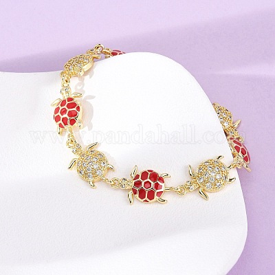 Латунные браслеты с микропаве из прозрачных кубических цирконий для женщин BJEW-H209-05G-1