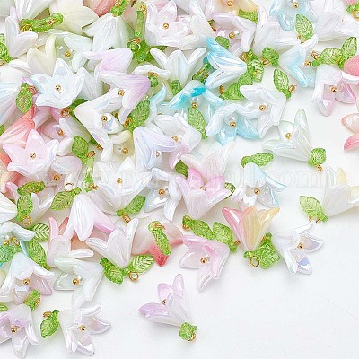 100 шт. Непрозрачные акриловые подвески PALLOY-WR00010-1