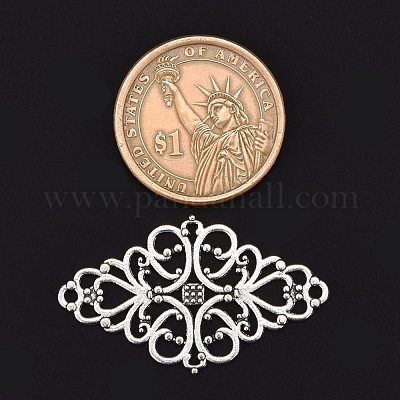 Тибетском стиле сплава ромб филигранные столяров соединения TIBE-5377-AS-LF-1