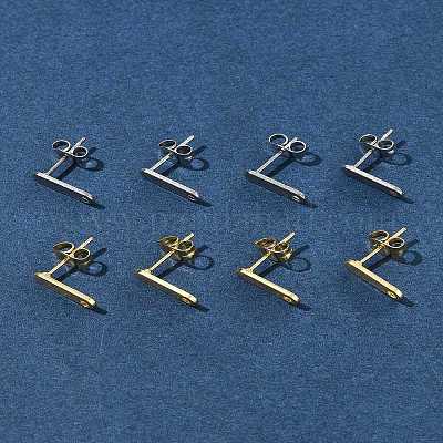 16 шт. 2 цвета 201 нержавеющая сталь фурнитура для сережек-гвоздиков с отверстием EJEW-FS0001-18-1