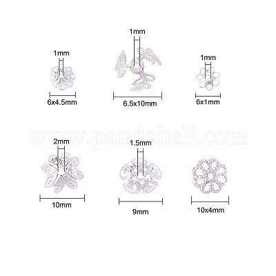 540 шт. 6 стильные железные колпачки для бусин IFIN-CJ0001-58-1