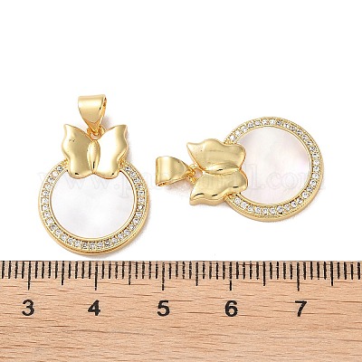 Латунные микропаве прозрачные подвески с фианитом KK-B083-16G-02-1