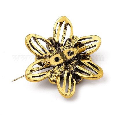 Брошь в виде цветка со стразами JEWB-WH0028-01H-1