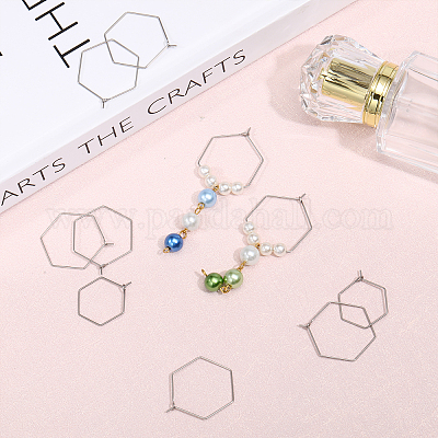 80 шт. 2 стиля фурнитуры для сережек-колец из нержавеющей стали 304 STAS-CA0001-93-1