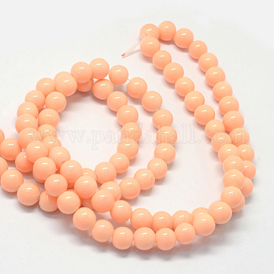 Выпечка роспись стекла круглый шарик нити DGLA-Q020-8mm-06-1