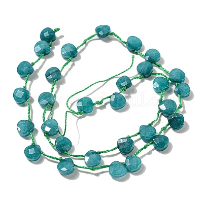 Нити из синтетических бирюзовых бусин G-F513-02A-01-1