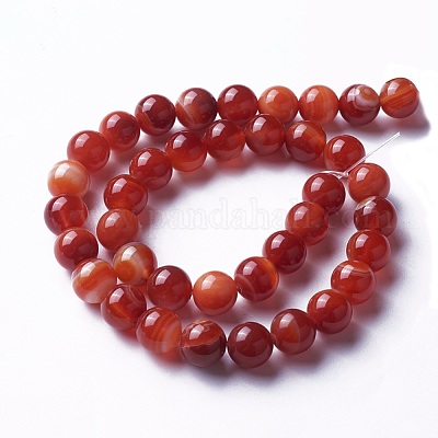 Chapelets de perles rouges en agate naturelle&nbsp;G-P434-09C-A-1