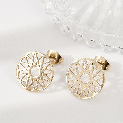 Серьги-гвоздики из нержавеющей стали 304 для женщин EJEW-Z089-11G-1