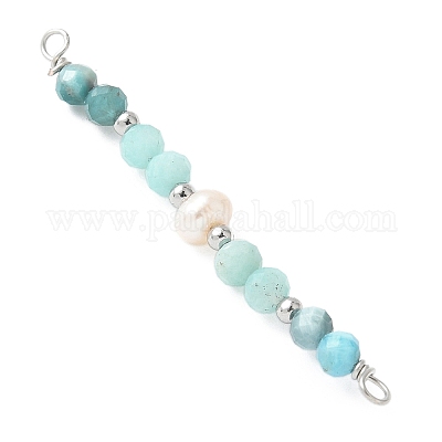 Граненые круглые подвески-шармы из натурального амазонита PALLOY-JF03532-05-1