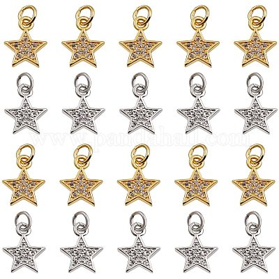 20шт латунные подвески из кубического циркония с микро-паве KK-SZ0004-76-1