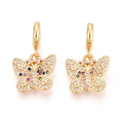 Латунь микропейв кубический цирконий европейские подвески с подвесками KK-N271-21G-1