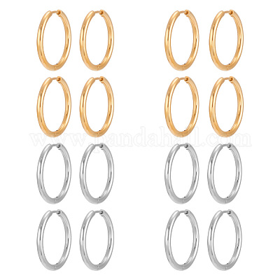 Серьги-кольца из нержавеющей стали 304 EJEW-UN0001-06-1