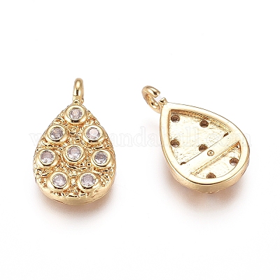 Ottone micro spianare pendenti zirconi&nbsp;X-KK-D156-07G-E-1