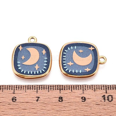 Квадратные подвески из нержавеющей стали 304 с печатным рисунком STAS-T071-25D-G-1