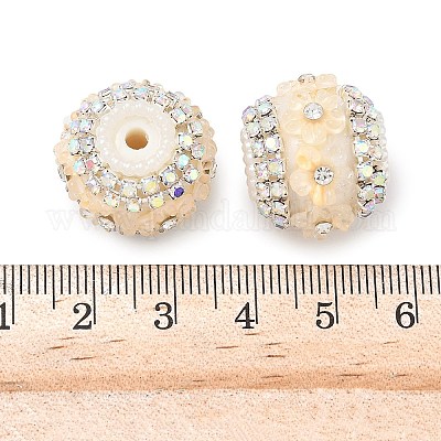 Блестящие смоляные бусины-цветы со стразами OACR-D310-01P-C-1