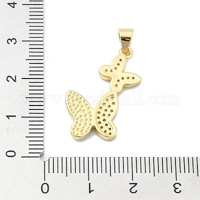 Латунные микропаве прозрачные подвески с фианитом KK-A221-16A-G-1