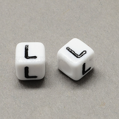 Большой дыра акрил письмо европейский бисер SACR-Q103-7mm-01L-1