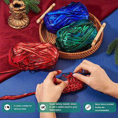 3 шт. 3-х цветная блестящая полиэстеровая лента&nbsp;OCOR-MB0001-01E-1