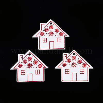 Рождественские большие подвески из окрашенного дерева WOOD-N005-104-1