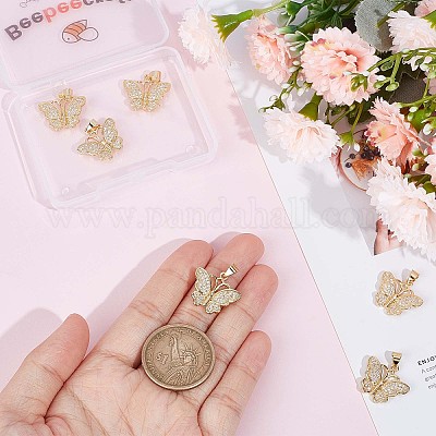 8шт латунные подвески с микропаве и кубическим цирконием ZIRC-BBC0001-52-1