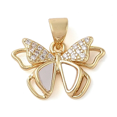 Латунные микропаве прозрачные подвески с фианитом KK-I712-53B-G-1