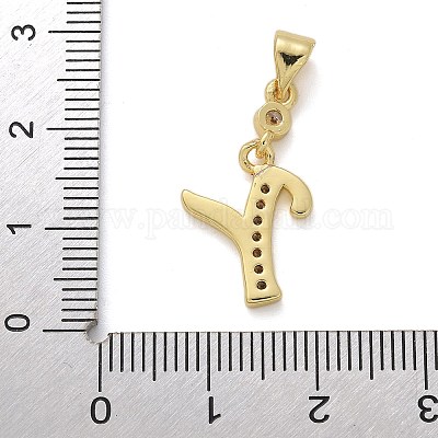 Латунные микро проложить кубического циркония подвески KK-M319-02G-Y-1