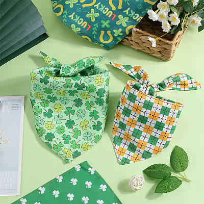 4 шт. 4 стиля треугольный полиэстеровый носовой платок для домашних животных AJEW-CP0006-08B-06-1