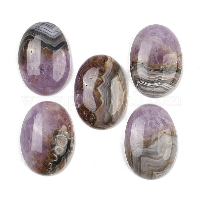 Подвески из натурального аметиста и кружевного агата G-A244-12A-01-1