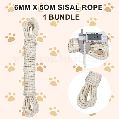 50м круглый витой джутовый шнур&nbsp;OCOR-WH20006-14B-1