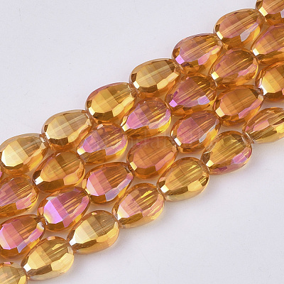 Chapelets de perles en verre transparent électrolytique&nbsp;EGLA-T020-04C-1
