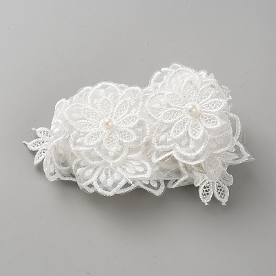 1 ярд двухмерной ленты из органзы с 3-лепестковым цветком OCOR-WH20001-28A-1