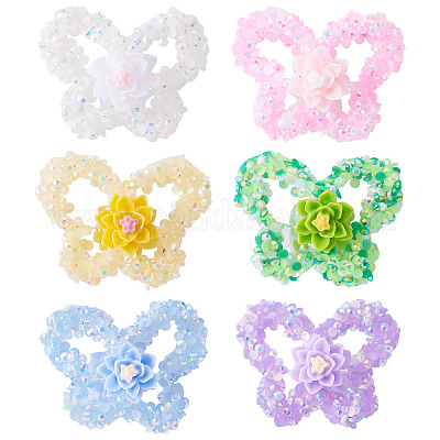 6шт 6 цвета непрозрачные акриловые бусины SACR-TA0001-53-1