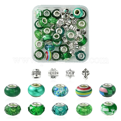 Европейские бусины из сплава и смолы в тибетском стиле своими руками DIY-FS0006-78A-1