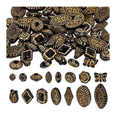 90шт 15 стиля покрытия акриловых бусин OACR-PH0004-25-1