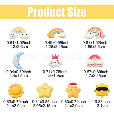 30шт 10 стиля непрозрачные кабошоны из смолы CRES-YW0001-27-1