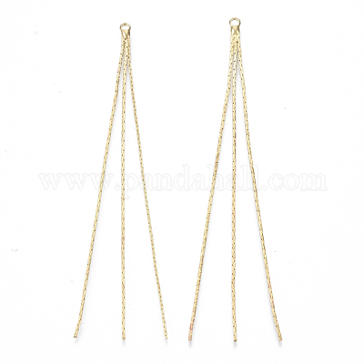 Colgantes grandes con borlas y cadena de eslabones Boston de latón&nbsp;KK-R129-04-1