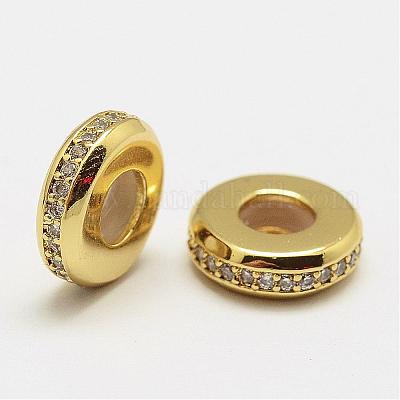 Латунный микро-pave класс ааа кубического циркония шарики слайдера KK-P056-04G-NR-1