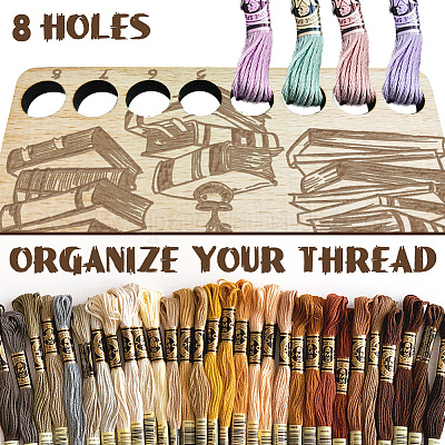 8-позиционные деревянные лотки для хранения ниток для вышивания TOOL-WH0056-012-1