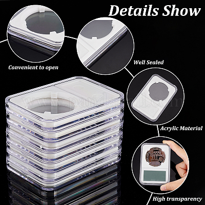 Wholesale FINGERINSPIRE 15 Sets Acrylic Coin Slab Holder 40mm